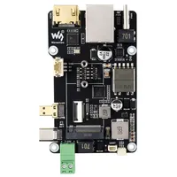 Tarjeta Adaptadora Multifunción PCIe a M.2 NVME SSD para Raspberry Pi 5, con PoE Ethernet, Alimentación a través de RJ45, Sin Controladores, para Salida 4K