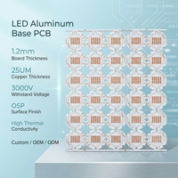 Panneau PCB MCPCB en aluminium LED, 1,2 mm, 25 µm, cuivre OSP, haute conductivité thermique pour éclairage à LED