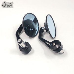 BORSKE Reflector de espejo retrovisor redondo de aleación de aluminio cromado/negro de alta calidad para motocicleta GTS LX LXV Sprint Primavera - Product Image 2