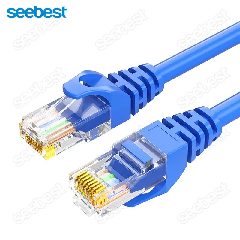 Seebest grosir Utp Cat5 Cat5e Cat6 Cat7 Cat8 Rj45 kabel Patch jaringan telekomunikasi RJ45 Plug Cat 5e Cat5 kabel Lan