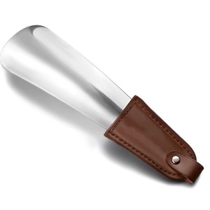 Wholesale supply of stainless steel and leather shoehorns, European and American style shoe-wearing aids, retro trendy shoe - Product Image 5