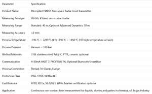 Transmisor de Nivel por Radar Sin Contacto Endress+Hauserr Micropilot FMR51/Precisión de 2 mm/Certificado SIL/4~20mA HART 7/IP66/IP68 - Product Image 2