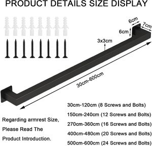Gorssen - Soportes de Pared para Pasamanos de Hierro Negro de 400 cm, Minimalistas, para Escaleras, Áticos, Pasillos, Villas y Lofts - Product Image 3