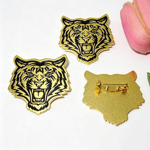 Bros Kepala Harimau Zodiak Cina Paduan Logam Premium Kreatif Gaya Cina Baru untuk Dekorasi Pakaian Aksesori Perhiasan - Product Image 3