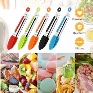 Ustensiles de cuisine résistants à la chaleur de qualité supérieure, pinces à nourriture en acier inoxydable et silicone, pince à barbecue, pince de cuisine en silicone de 9 pouces et 12 pouces - Product Image 4