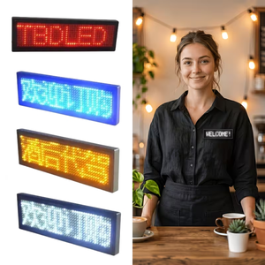 USB Rechargeable Programmable Digital <b>LED</b> Luminous Display Screen Electronic <b>LED</b> <b>Name</b> Tag <b>LED</b> Flashing <b>Name</b> Badge - Product Image 1