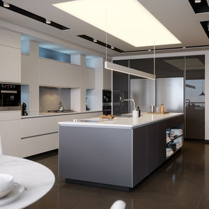 Fabricante Australiano de Cocinas Profesionales, Gabinetes de Cocina Modernos Modulares Blancos de Alto Brillo con Isla de Diseño Redondo - Product Image 4