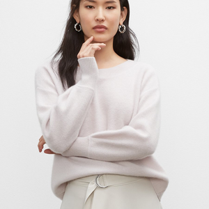 Fabricante de <span class=keywords><strong>ropa</strong></span> tejida de <span class=keywords><strong>Cachemira</strong></span> para mujer, suéter de cuello redondo, suéter de <span class=keywords><strong>Cachemira</strong></span> con hombros caídos - Product Image 3