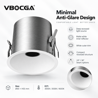 Spot LED Encastrable Moderne 7W 12W en Aluminium COB, Découpe 55mm 75mm, pour Maison, Bureau, Hôtel, Villa