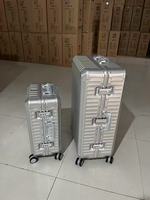 Valise en aluminium intégral, plusieurs couleurs, valise rigide, valise à roulettes universelles