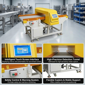 Sistema di Rilevamento con Nastro Trasportatore per Industria Alimentare, Rilevatore di Metallo con Schermo Touch per Imballaggi in Alluminio, Indumenti e Prodotti - Product Image 5
