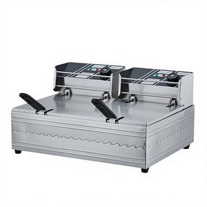 Friteuse électrique industrielle en acier inoxydable pour comptoir de restaurant, idéale pour les beignets, les frites et les gâteaux - Product Image 2