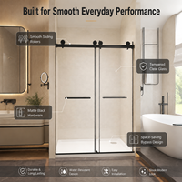 Porte de douche coulissante OEM ODM en verre trempé pour salles de bain modernes
