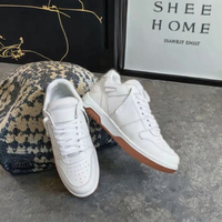 Chaussures de Basketball Unisexe Tendance 2026 de Luxe en Cuir Véritable Respirantes avec Amorti, Baskets à Lacets et Semelle Extérieure en Caoutchouc pour la Marche