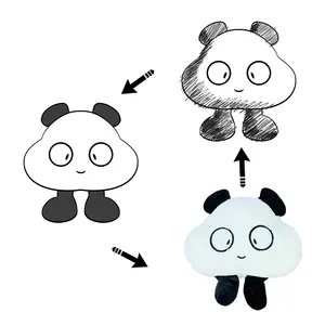 Ours Panda lumineux doux en peluche sur mesure pour vos Designs mascotte oreiller Animal confortable en peluche