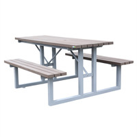 Table à manger de pique-nique pour personnes à mobilité réduite commerciale de 8 pieds pour l'extérieur ensemble de meubles de jardin patio extérieur table de café externe avec banc