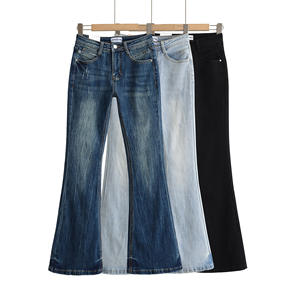 <span class=keywords><strong>Jean</strong></span> Bootcut Vintage Taille Haute <span class=keywords><strong>en</strong></span> Denim Stretch Effet Vieilli et Délavé pour Femme, Collection Automne 2025, Coupe Micro Évasée avec Effet Patte de Chat sur les Hanches - Product Image 2