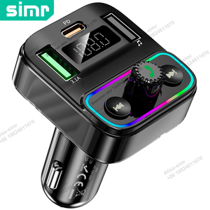 Nouveau lecteur mp3 de voiture <span class=keywords><strong>Bluetooth</strong></span> transmetteur FM <span class=keywords><strong>kit</strong></span> de voiture mains libres lumière colorée récepteur Audio USB type-c double chargeur de voiture USB - Product Image 1