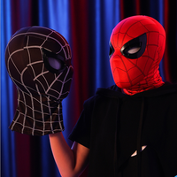 Máscara de Spider-Man de Plástico Exclusiva Transfronteriza, Ojos Móviles, Parpadeo Eléctrico Luminoso, Casco de Cosplay de Superhéroe para Navidad