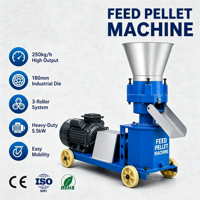 Machine à granulés d'aliments pour animaux de 260-320 kg/h, équipement de traitement des aliments pour bétail, machine de fabrication de granulés, adaptée aux ranchs