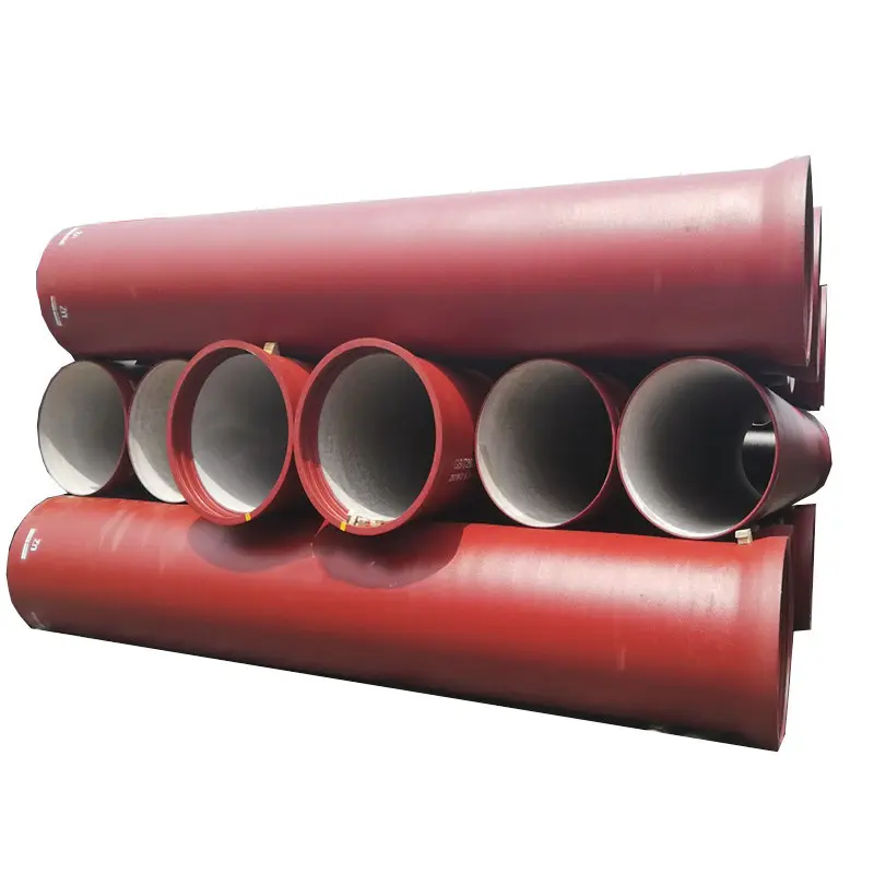 Tuyau DI DN150 DN350 DN600 peinture bitume tuyau en fonte ductile pn25 bsen 545 tuyau DCI C25 C30 C40