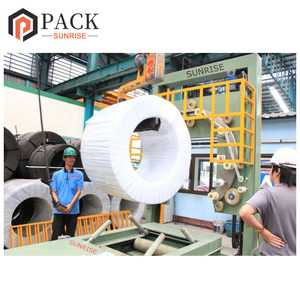 Tự động dây thép cuộn dây máy bao bì với Knit Tape PP dệt kim loại cuộn dây bọc máy đóng gói với xe đẩy - Product Image 5