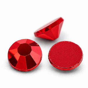 Strass thermocollant à dos plat, écologique, couleur Rouge Cerise Siam Clair, pour la Saint-Valentin, l'amour et la passion, <span class=keywords><strong>en</strong></span> forme de cœur, avec échantillon rapide - Product Image 2