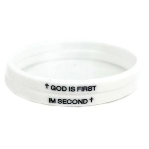 Braccialetto in Gomma Multicolore con Scritta 'God Is First', Marca Sportiva di Moda, Braccialetto in Silicone Colorato da 5mm - Product Image 5