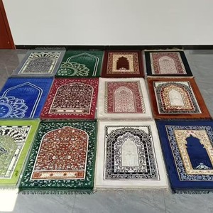 Prayer <b>Mat</b> Embossed Grid Pattern Square 70x110cm Anti <b>Slip</b> Machine Washable for Living Room Mixed Colors - Product Image 4