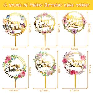 Adornos acrílicos con estampado <span class=keywords><strong>de</strong></span> flores <span class=keywords><strong>para</strong></span> decoración <span class=keywords><strong>de</strong></span> tartas, adornos <span class=keywords><strong>para</strong></span> Tartas, decoración <span class=keywords><strong>de</strong></span> tartas, tamaño <span class=keywords><strong>Mini</strong></span> - Product Image 5