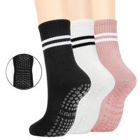 Chaussettes de Yoga et Pilates Antidérapantes en Coton pour Femme, Adhérence Optimale, Faible MOQ