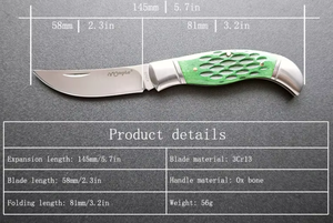 Oxbone Handle Folding Knife Stainless Steel 420J2 Serrated Straight Blade OEM Custom Pocket Tool Industrial Bushcraft <strong>Use</strong> <strong>CPM</strong>-3V - Product Image 6