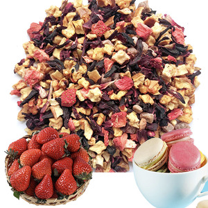 Té de Hierbas Saludable al Vapor con Sabores, Aromas Dulces, Fruta Seca Real y Crema de Fresa Macaron, a Granel - Product Image 1