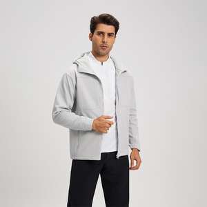 Y-KK Full Zipper <b>Workout</b> <b>Jacket</b> Thin Fleece Waterproof Fabric Blank Hoodies <b>Jacket</b> - Product Image 5
