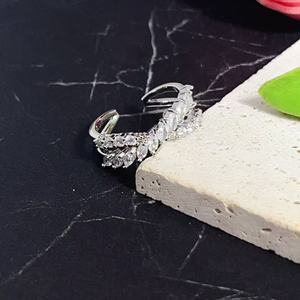 Gran oferta, anillo geométrico Cz, anillo abierto de circón de moda Individual, joyería exquisita redimensionable para anillos de mujer - Product Image 3