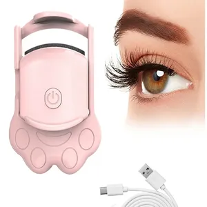 Cat Paw USB Heated Eyelash Curler 2 Gear Temperature Electric Perm Heating Eyelash Clip Portable Mini Cosmetic Tool