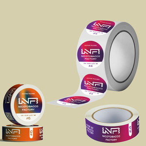 Tùy Chỉnh Bao Bì Nhãn Dính In Ấn Bọc Xung Quanh Vinyl Không Thấm Nước Nhãn Nicotin Túi Dính Dán Cho Jar Nắp - Product Image 1