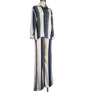 Camisa de traje informal a la moda con estampado de rayas y botones para mujer, ropa de mujer con estampado de cebra - Product Image 4