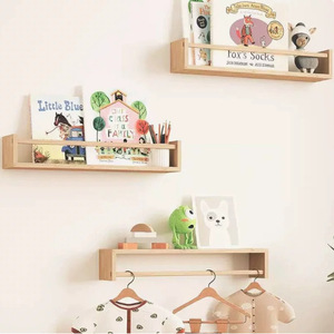 Wall-mounted Wooden <b>Storage</b> <b>Rack</b> Rectangle Minimalist Design Bathroom Toiletries Organizer Durable Custom Size - Product Image 5