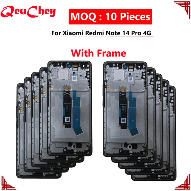 MOQ : 10 Pieces Wholesale for Xiaomi Redmi Note 14 Pro 4G 24116RACCG LCD Display Monitor Touch Screen Digitizer Assembly