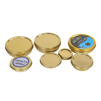 En stock – Boîte en fer blanc dorée 50g D65x20mm avec couvercle à vis réutilisable pour bonbons et sucre – Emballage alimentaire haut de gamme
