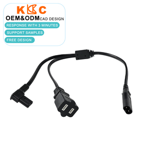 C8 Male to Right Angle C7 & NEMA 1-15R Y-Splitter <b>Cable</b> / 2 Pin <b>Power</b> Extension Lead / Monitor TV <b>Power</b> Supply - Product Image 3