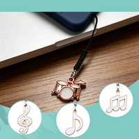Proveedor Mayorista de Dijes Esmaltados de Instrumentos Musicales, Colgante Metálico con Cordón Trenzado Negro, Llavero Musical, Accesorios para Bolsos y Teléfonos