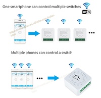Interrupteur Intelligent Tuya WiFi 16A, Mini Disjoncteur Intelligent de Commande Bidirectionnelle, Contrôle Smart Life Compatible avec Alexa Google Home Alice