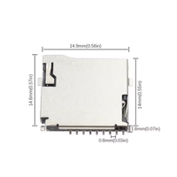 TF solder eksternal SMT Nine Pin 9P TF tempat kartu elastis sendiri Slot kartu memori SD mikro