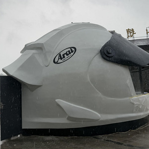 Caseta de Casco de Motocicleta Gigante de FRP Personalizada, Diseño Novedoso Resistente a la Intemperie para Cafetería o Puesto de Hot <span class=keywords><strong>Dogs</strong></span>, Hecha de Fibra de Vidrio Duradera - Product Image 3