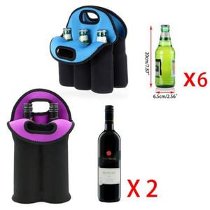 Porte-bouteilles isotherme en néoprène pour 6 bouteilles, avec logo personnalisé, sac isotherme pour canettes de bière - Product Image 3