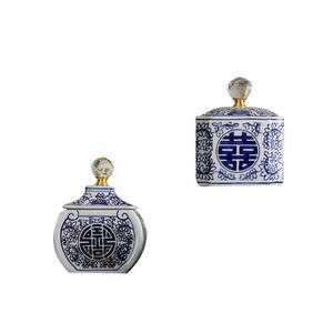 Mini Tarro de Té de Porcelana Azul y Blanco con Doble Felicidad, Tamaño Pequeño, en Venta, Tarros Chinos de Jingdezhen - Product Image 5