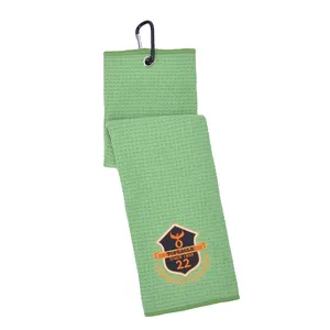 Huiyi usine offre directement des serviettes de golf caddie coton nouvelle conception bon prix serviettes de golf gaufre en microfibre