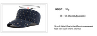 Gorra de béisbol unisex de algodón lavado con remaches y visera plana para exteriores
